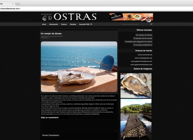 Vivero de ostras: web